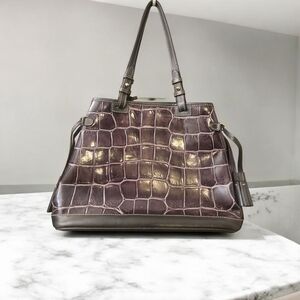 Dooney & Bourke Purple Crocodile-Embossed Shoulder Bag